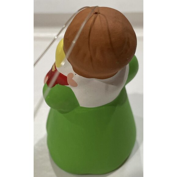 Grandmas Little Angel Ceramic Figurine Ornament Vintage Hand-Painted Green/Red - Picture 3 of 9